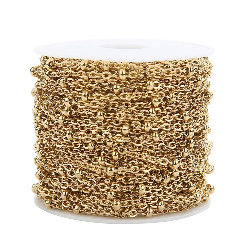 2meters Stainless Steel Link Box Ball Bead Chains Bulk Metal Necklace Bracelet Chains Lot Jewelry Making Supplies Accessories
