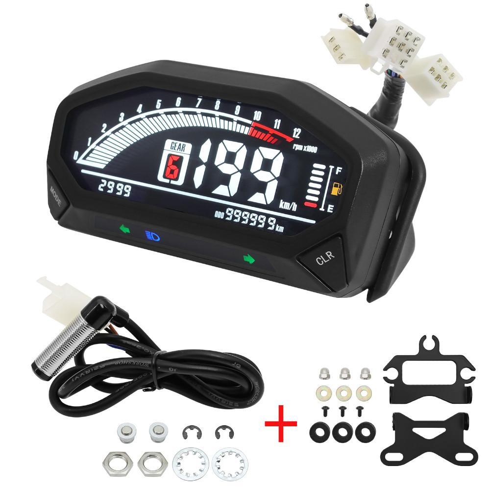 Motorcycle Universal LED LCD Speedometer Digital Backlight Odometer For 1,2,4 Cylinders Speed Meter RPM Gauge Motorbike