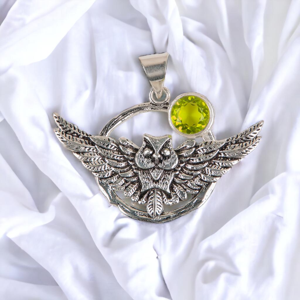 Natural Gemstone 925 Solid Silver Designer Jewelry Pendant 1.48" Christmas Gift CP-17