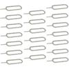 Coleção eTECH Removedor de Bandeja de Cartão SIM Pino Ejetor Ferramenta Chave para iPhone iPad Samsung Galaxy Smart Phone/Tablet e Mais (Prata) (Pacote com 20 unidades)