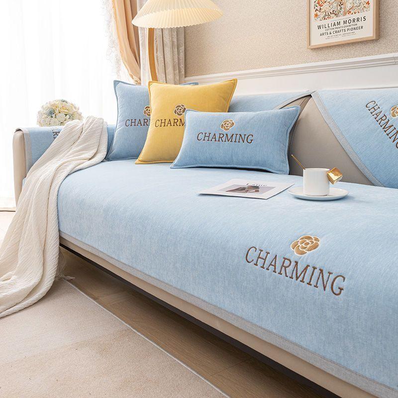 

Сплошной цвет жаккардовые чехлы на сиденья дивана для гостиной Подушка шезлонг Роскошный угловой L-образный мебельный чехол для дивана 70*70CM