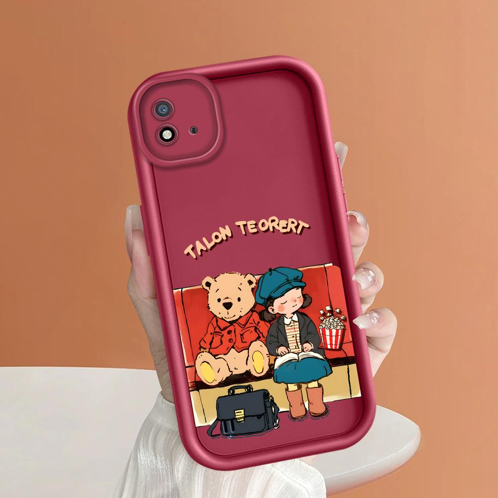 Měkký silikonový čtvercový žebříkový vzor tisku Pouzdro telefonu Plný kryt fotoaparátu Ochranné pryžové pouzdro odolné proti nárazům pro OPPO Realme