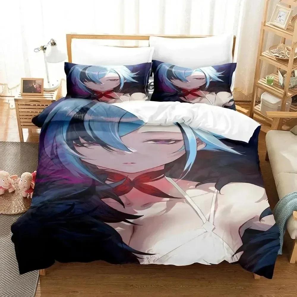Luxury New 3D Print Anime Genshin Impact Arlecchino Bedding Set Duvet Cover Bed Set Quilt Cover Pillowcase Queen Size Boys Adult