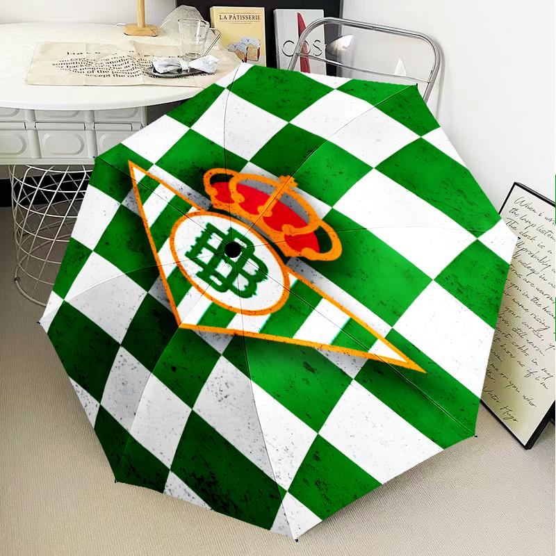 Football Betis Crest Design Umbrella 8-Frame for Travel, Camping, Casual Lightweight Portable Umbrella, Essential for Every Family Holidays Gift