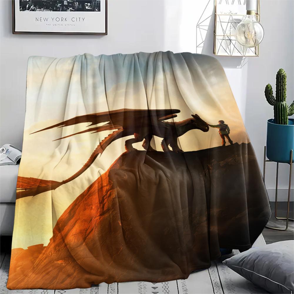 

How to Train Your Dragon Hiccup & Toothless Flannel Blanket, High quality Comfortable for All Seasons, Home Decor, Warmth and Comfort for Gifts. 80cm x 120cm