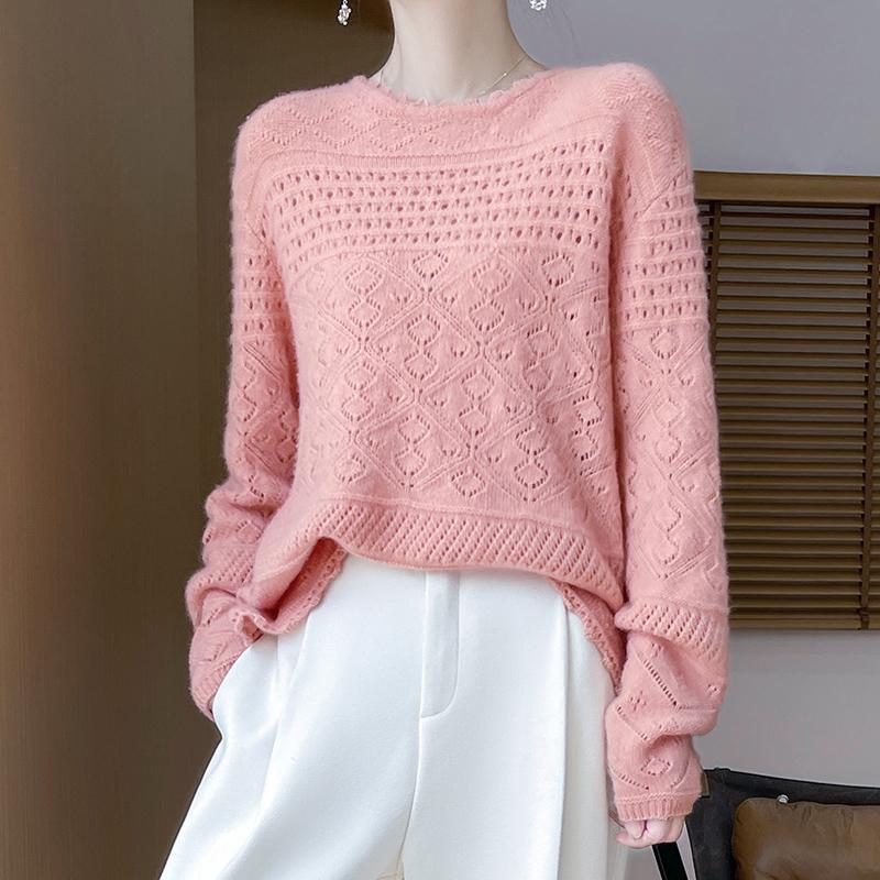 Women's Cashmere Sweater Qinghe Cashmere 30% Cashmere 70% Wool Autumn and Winter Cashmere Pullover Hand-woven Soft and Warm