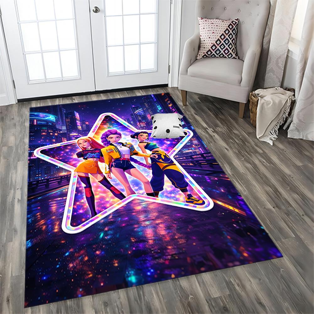 Tappeto vibrante in stile Neon Fashion Show per soggiorni, camere da letto, arredamento per la casa e come regali.