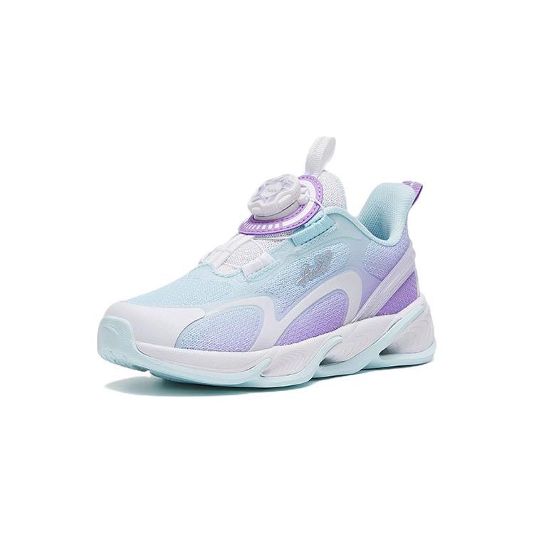 Anta Red Flame Non-Slip Wear-Resistant Breathable Low-Top Running Shoes Kids sneaker Blue White Purple 322319912H-1