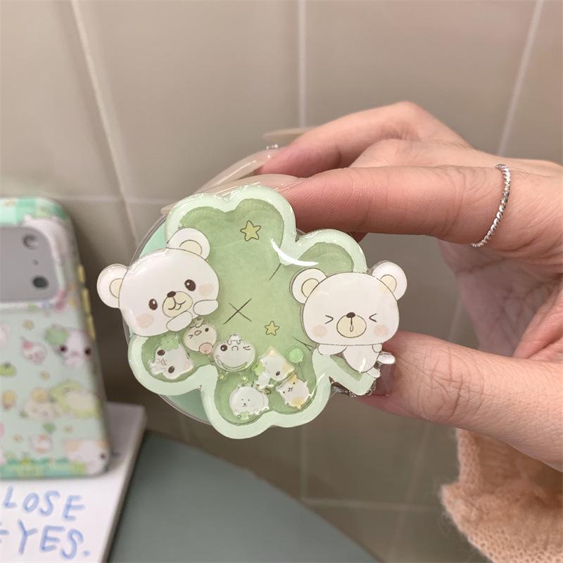 

**Custom Four-Leaf Clover Bear Phone Case with Magnetic Stand for iPhone 17/16 Pro Max/15 Pro** iPhone 15 Pro Max