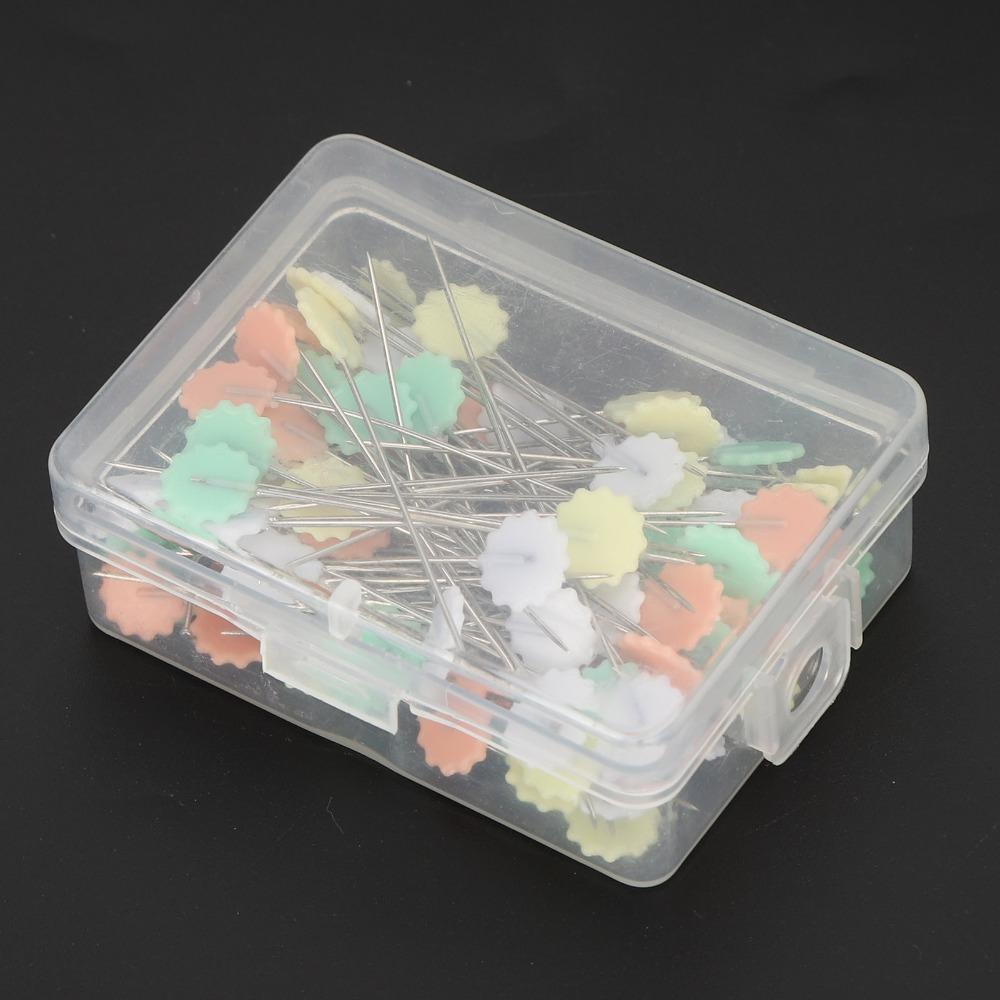 200pcs Multicolor Straight Pins Flower Head Craft Positioning Pins Quilting Pins  For Crafting