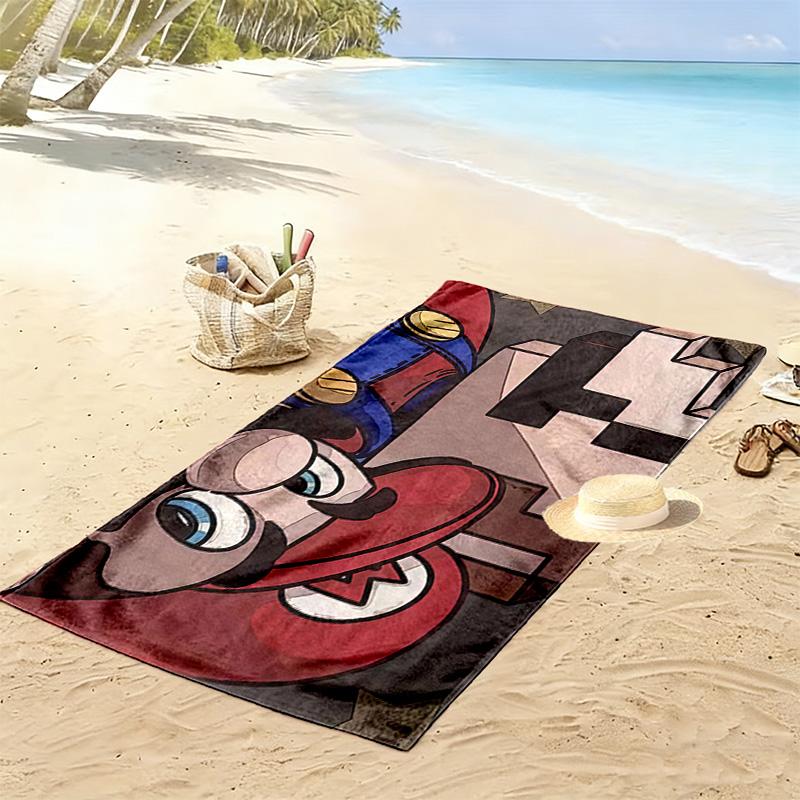 Super Mario2 Print Beach Towel, Large Soft Quick Dry Towel for Beach Camping Swimming