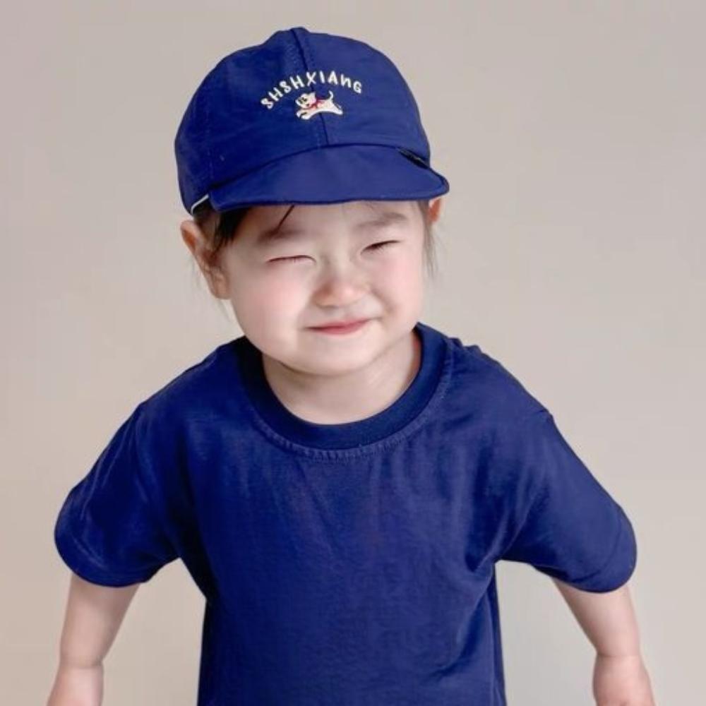 Korean Style Puppy Baseball Cap Letter Embroidery Children's Hat Summer Kid Sunhat  Girls