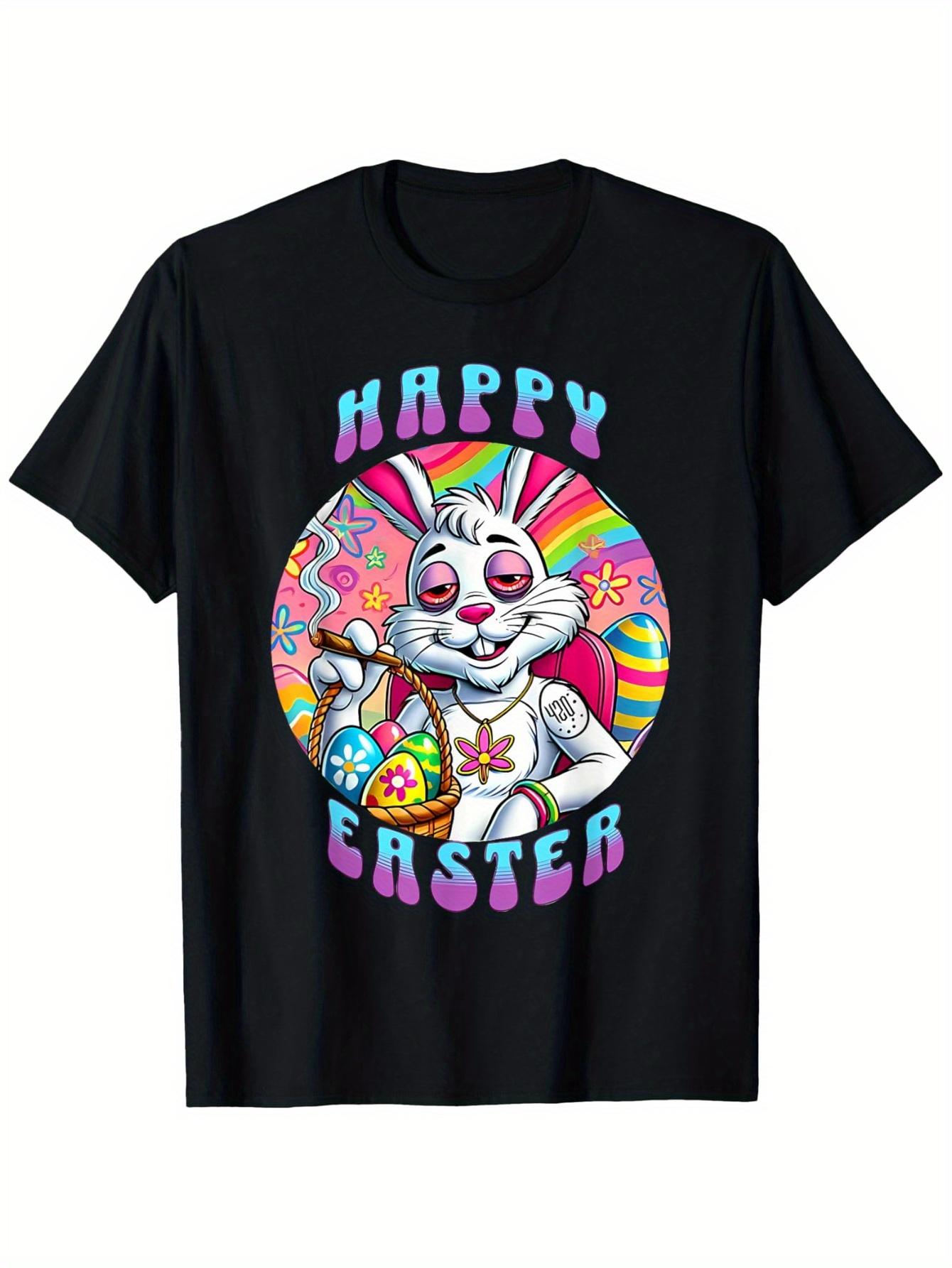 Easter Cotton Bunny TShirt Gifts for Family and Friends Cozy Summer MenS WomenS TShirt 180g S