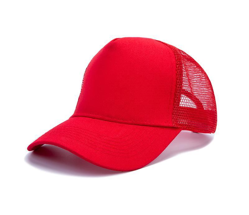 Embroidered Cotton Mesh Baseball Cap, Custom Logo, Solid Color 5-Panel Duckbill Hat for Spring/Summer