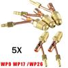 5x Für WIG-Schweißverbinder für männliches Kabel und Gas getrennter Kabelverbinder für WP9 WP17 WP26 Kupfermaterial