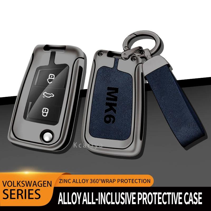 Auto TPU Zinc Alloy Key Case Bag For VW Volkswagen GOLF 6 MK6 Car Key Chain Car Metal Key Shell Interior Decoration Accessories