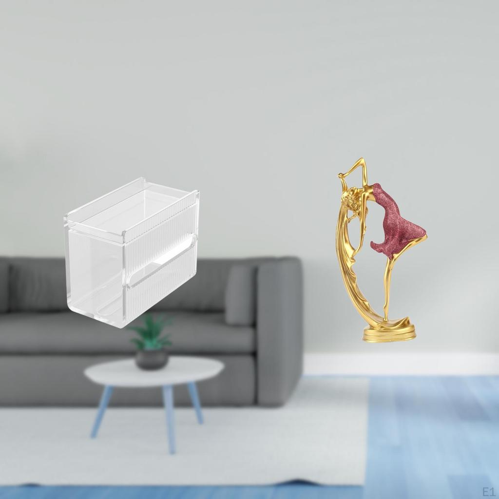 Modern Acrylic Toilet Paper Storage Box with Ballet Dancing Girl Statue Ballerina Dancer Sculpture