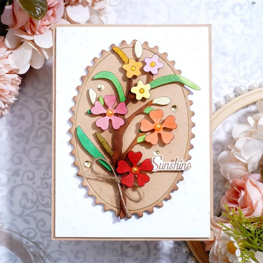 Flower Die Cuts for Card Making,Cutting Dies, Metal Die Cutting Mold, Scrapbooking Dies, DIY Etched Embossing Stencil for Crafts