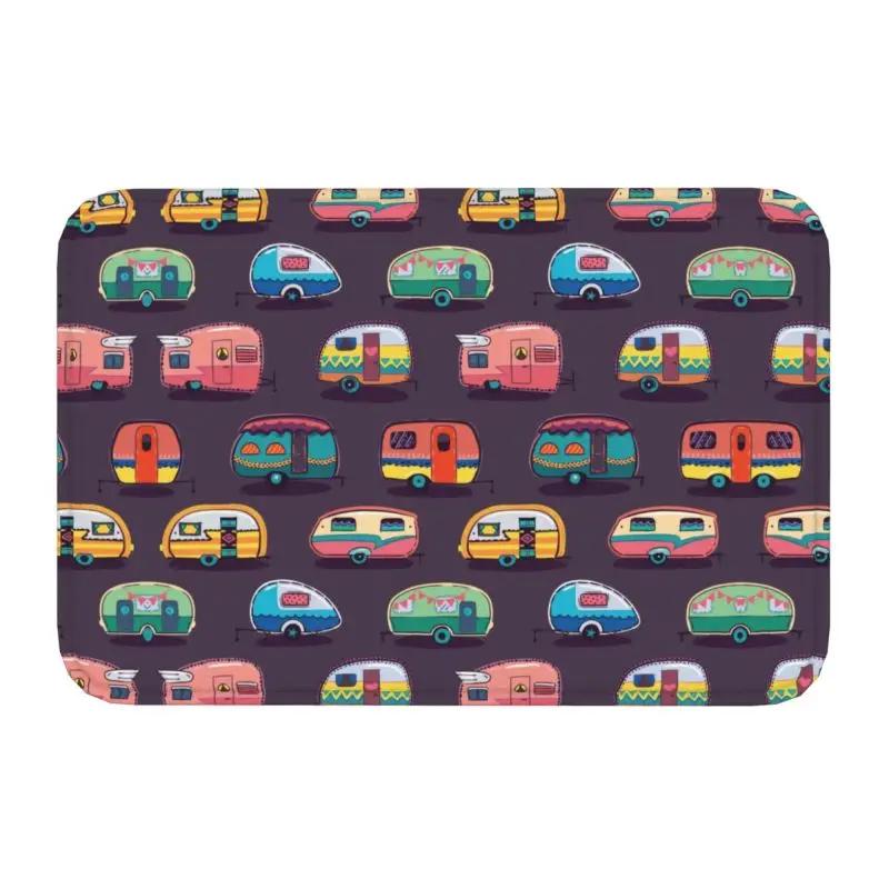 Personalized Happy Camper Doormat Mat Anti-Slip Camping Life Bathroom Kitchen Toilet Rug Carpet 40*60cm