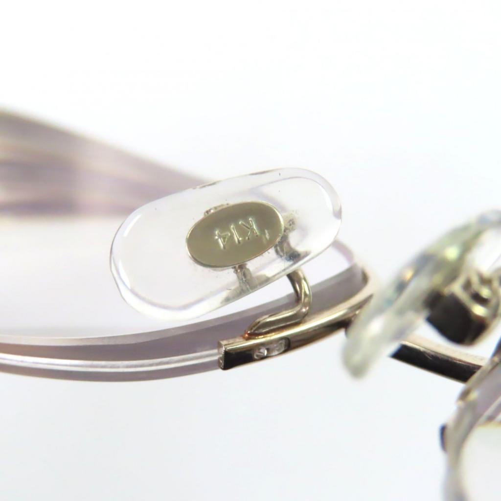 Great Chopard Glasses Half rim with logo Silver K14WG mens Used