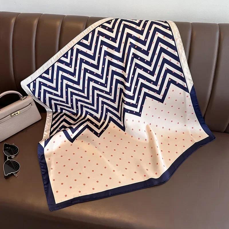 Horse Print Female Silk Neck Scarf Square Hair Scarves Foulard Head Band Shawls Wraps Neckerchief Bandana Women