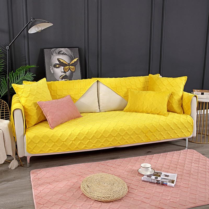 Four Seasons Universal Short Plush Sofa Cushion Thickened Non-Slip Cover Cloth Cushion All-Inclusive Sofa Universal Cover Anti-Scratching