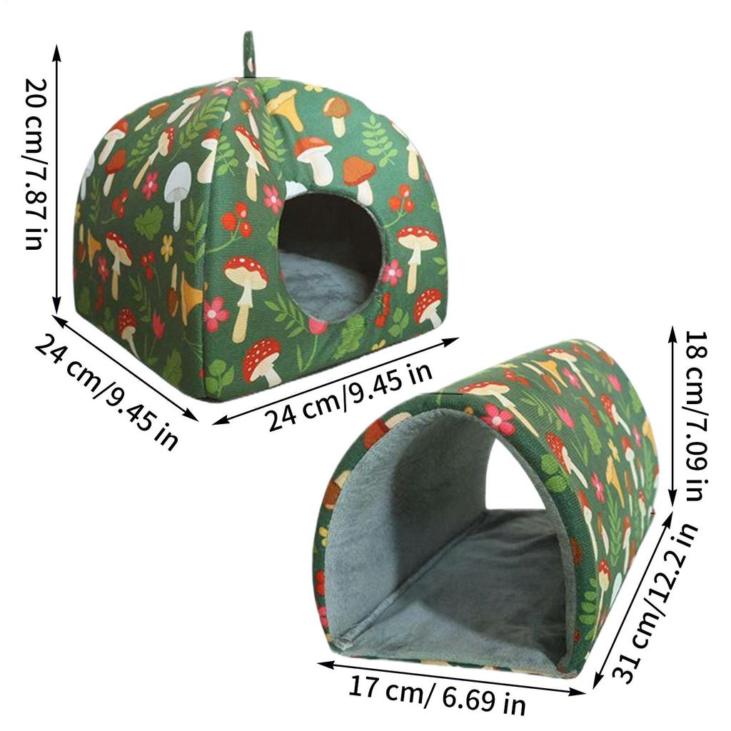 Hamster Bed 2 Pieces Soft Warm Comfortable Cage Supplies Small Animals Habitat House Nest For Bunnies Ferrets Chinchillas