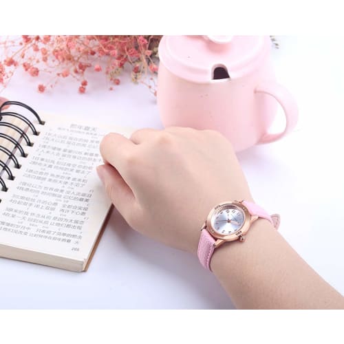 Women's Watch, Fashionable, Popular, Cute, Leather Band, Luminous Quartz Movement, Girls' Watch