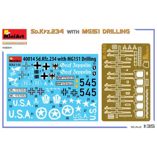 Miniart 1/35 Sd.Kfz.234 w/MG151 Drilling Plastic Model MA40014 (Combat Vehicle)