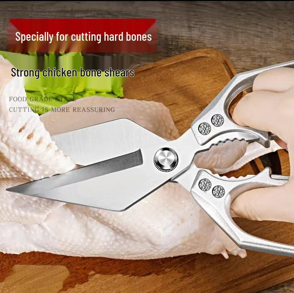 Ultra-Sharp Multi-Functional Kitchen Shears: Cuts Chicken, Fish, and Duck Bones Easily