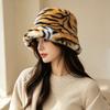 Warm Faux Fur Fisherman Hat Korean Style Plush Mongolian Hat Soft Plush Bucket Hat  Autumn Winter
