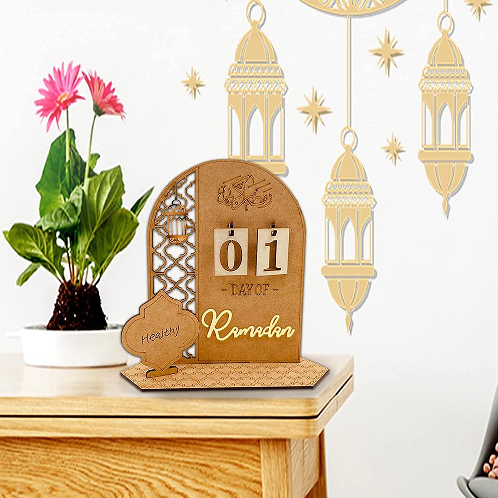 Diy Wooden Ramadan Countdown Calendar Ornament Home Decoration Gifts For Ramadan Mubarak Decoration