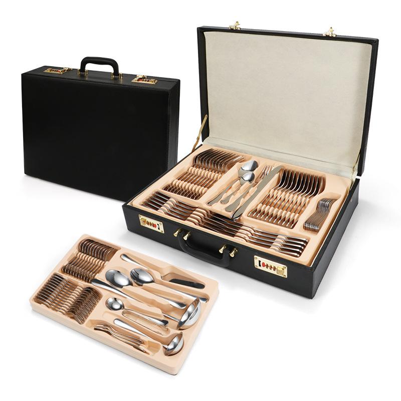 

Подарочный набор из нержавеющей стали, 84 предмета, кухонная коробка, общественный костюм, чемодан, подарочный набор