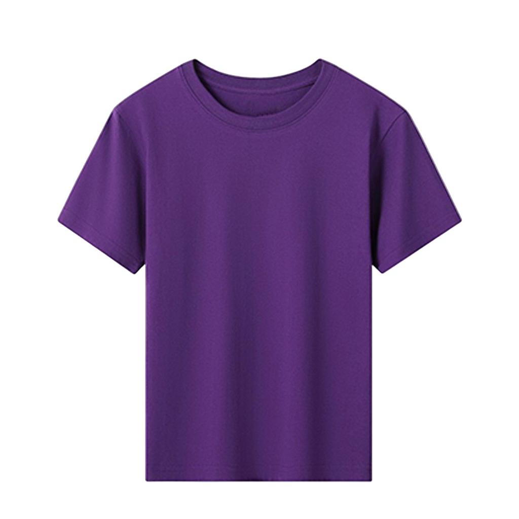 Children's Round Neck Casual Solid Color Short Sleeved T-shirt Top