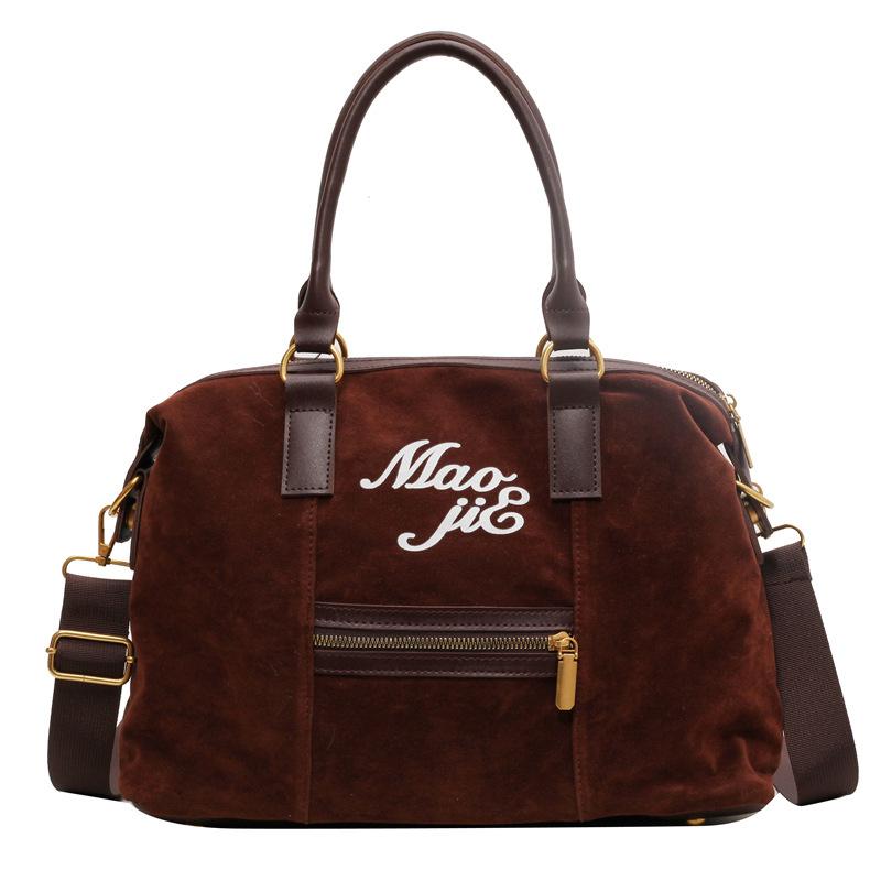 Large-capacity Bag Women's Autumn and Winter Versatile New Matte Retro Shoulder Messenger Bag Portable Commuter Tote Bag