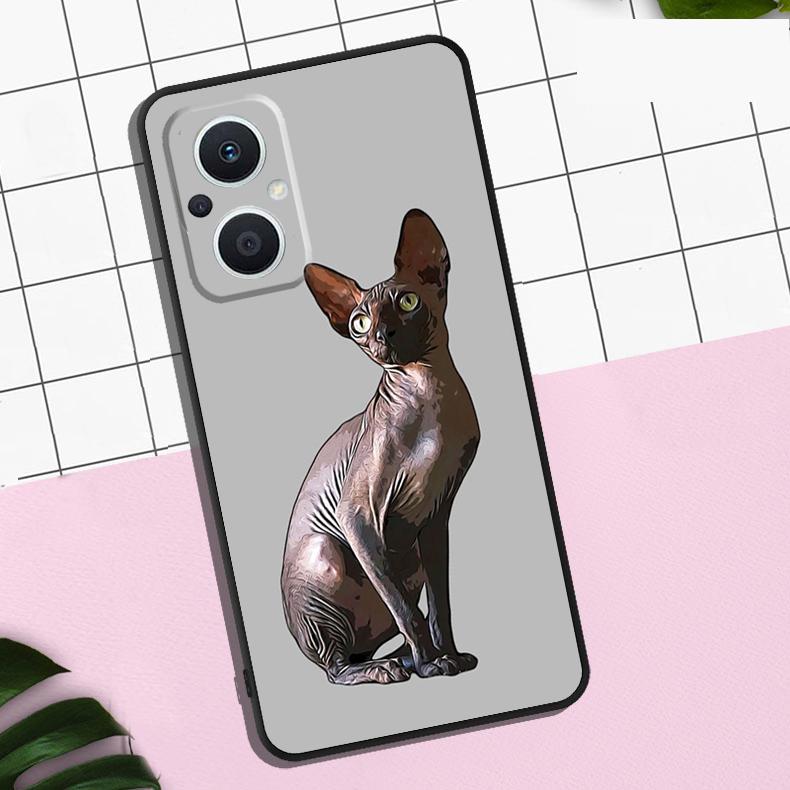 Чехол для телефона OPPO Reno 13F 12F 11F 8T 7 8 10 11 12 13 Pro OPPO Find X8 X6 Pro X3 X5 Lite с изображением кошки Сфинкс OPPO Reno13 F
