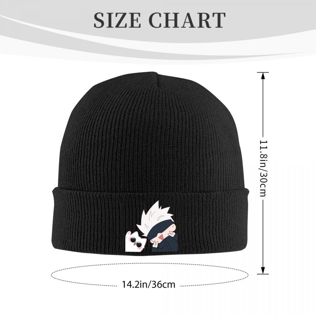 Gojo Manga Kawaii Japanese Anime Warm Knitted Cap Hip Hop Bonnet Hat Autumn Winter Outdoor Beanies Hats for Unisex Adult