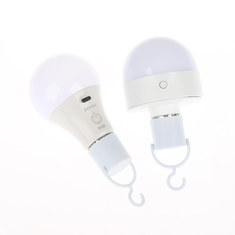 1 Set Rechargeable Smart Dimmable E27 Bulbs With Timing Cordless Battery Operated Light Bulb Rgb/3 Color Usb Led Lamp Bulb