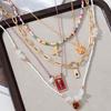5PCS Multicolor Beach Themed Beaded Necklaces for Women Handwoven Clavicle Chains Vocation Holiday Accessories