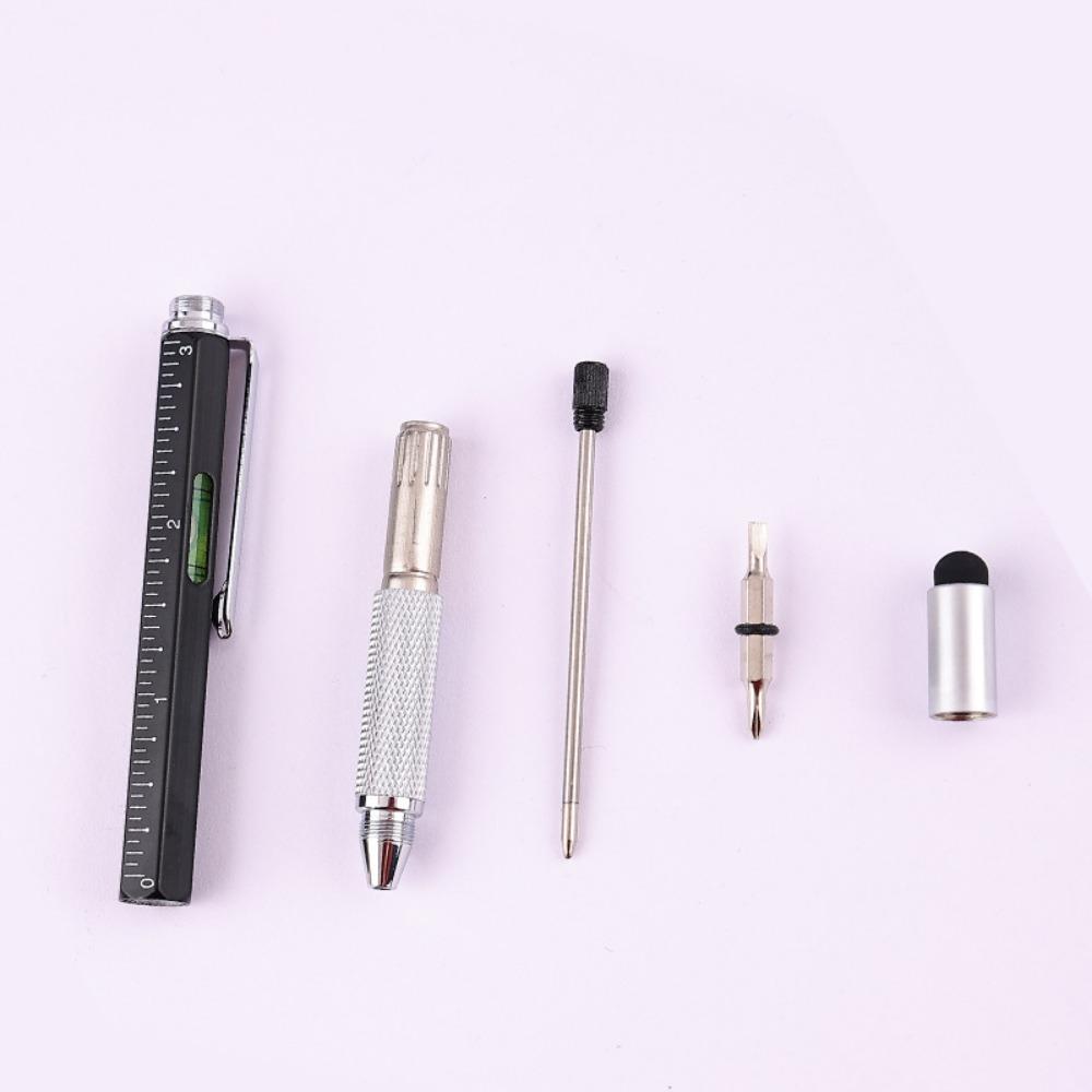 1PC Multifunctional Tool Pen Six-in-One Level Scale Touch Screen Pen Creative Double Head Screwdriver Ballpoint Pen