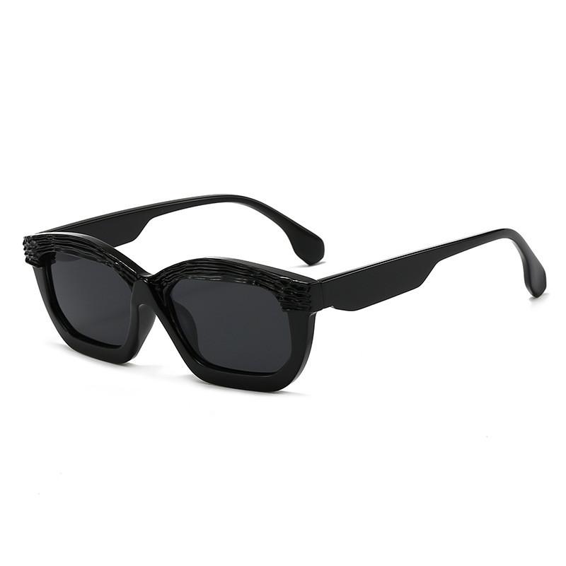 

Modern Hip Hop Eyewear With Black Plastic Frame And Gray Ac Lenses For Trendy Adults A