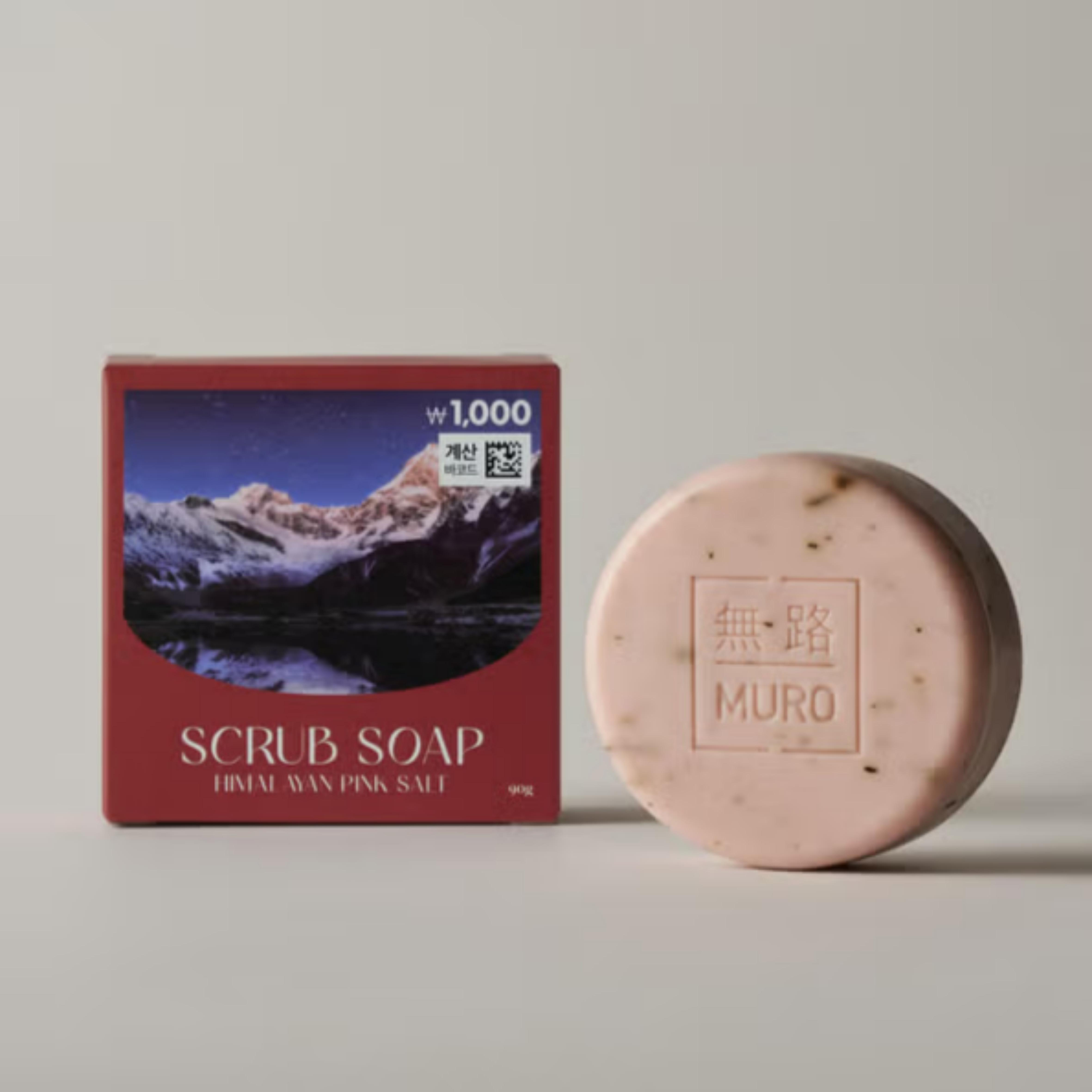 

Daiso Korea Muro Mild Soap Serise Scrub+Face&body Soap Bar 90g (5 Types) рожевий