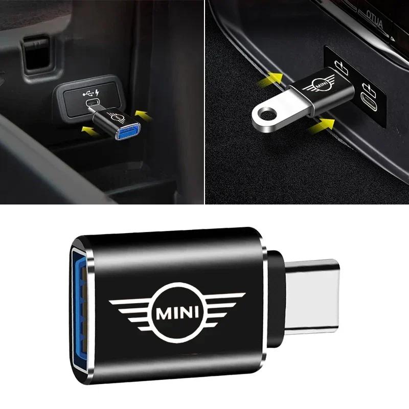 For Bmw Mini Car Type-C To USB 3.0 Interface Mini Converter Charging Adapter Rline logo For MINI Cooper Fridge One F56 R56 R57 R