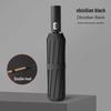 Men's Fully Automatic 24-Rib Black Folding Umbrella with Reinforced Sunshade - Enlarged, Sun & Rain Protection