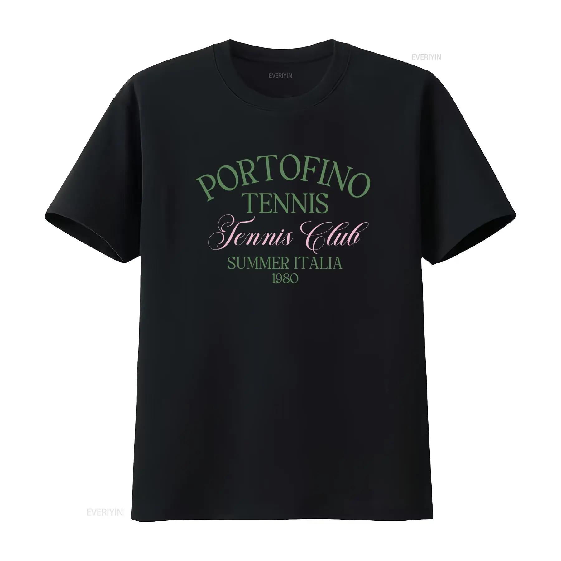 Vintage Style Tennis T Shirt Portofino Club Italy Retro Sport Summer 1980 Casual Holiday Travel Europe Vacation Wear Vintage S разноцветный