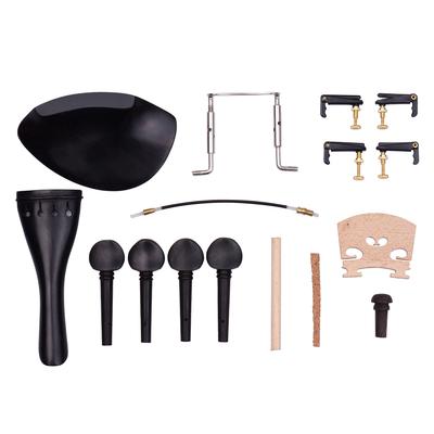Kit di accessori per violino 4/4 Full Size Mentoniera Morsetto per mentoniera Cordiera 4 piroli di accordatura 4 accordatori fini