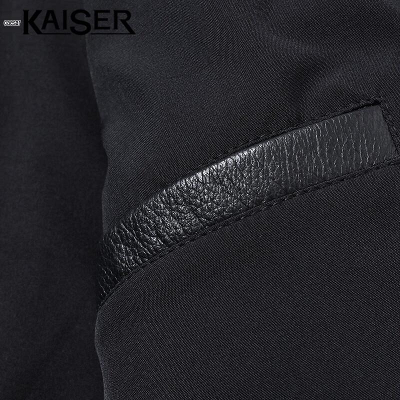 KAISER Men's Genuine Leather Lapel Motorcycle Jacket
