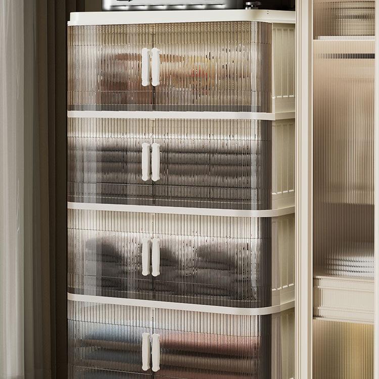 Прозрачный складной многослойный шкаф для хранения с раздвижными дверцами для детской одежды и разных вещей 1 layer 3550₽