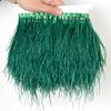 1Meter Red Ostrich Feathers Trim on Tape Ribbon Fringe 8-10cm Fabric Skirt Sewing Trimmings Feather Dress Clothes Decoration