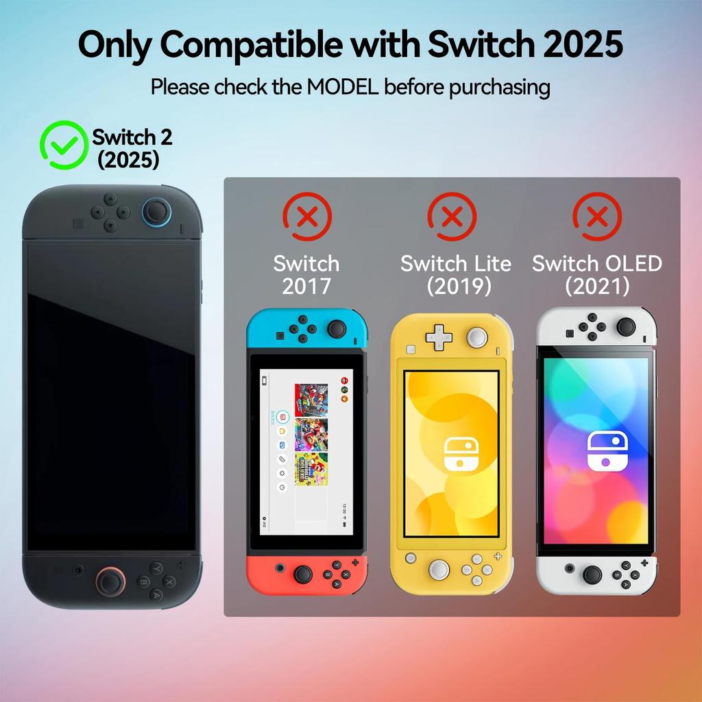 GeekShare Switch 2 Compatible with Switch Switch 2 PC Protective Split Full Easy Removal Transparent Cover, 2025, Cover, Joy-Con Skin, Type,